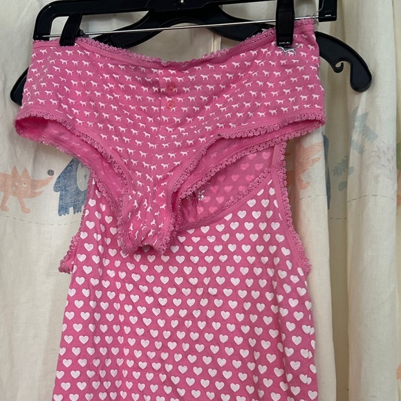 PINK Victoria's Secret Pink Heart Sleepwear Set M - Picture 3 of 5